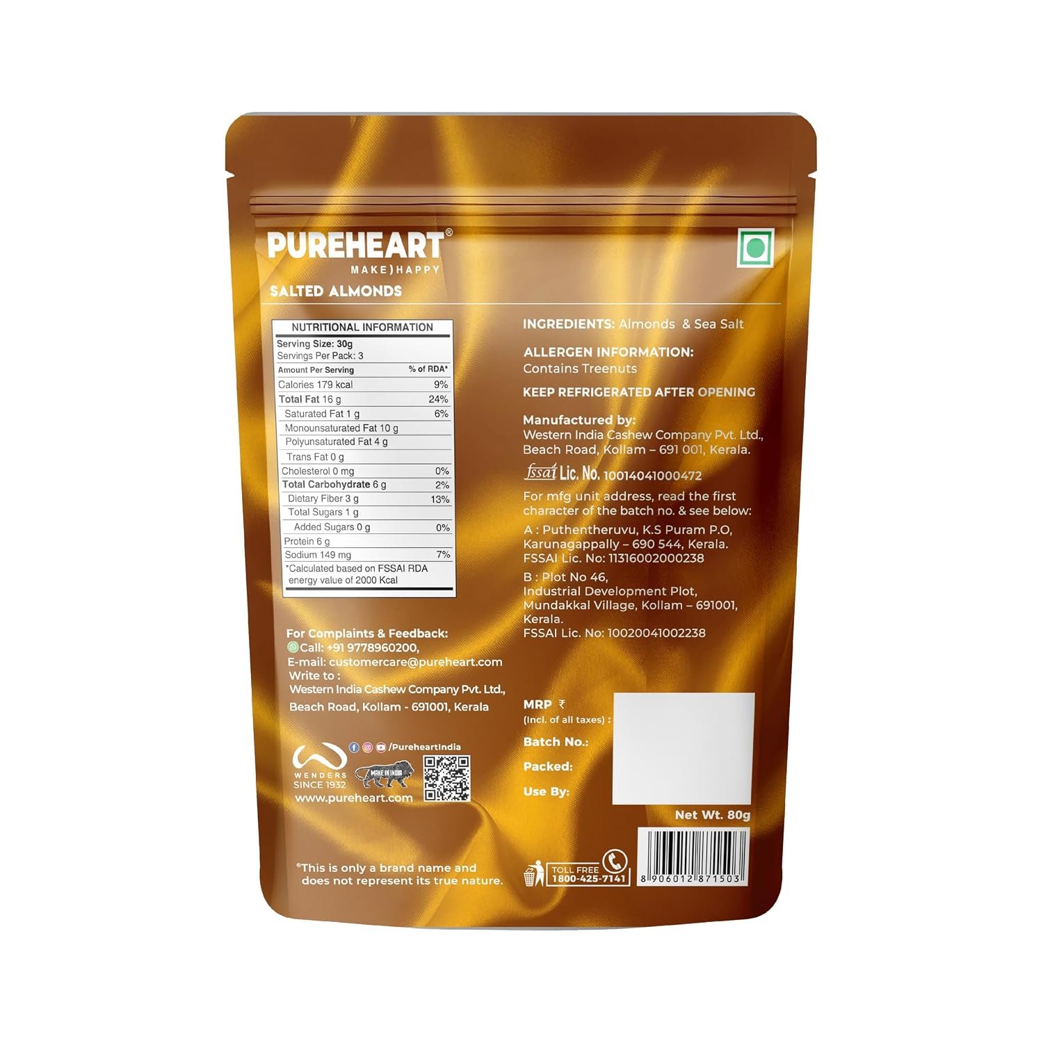 Dry Roasted Nutreat Salted Almonds (80 gm) - Image 3